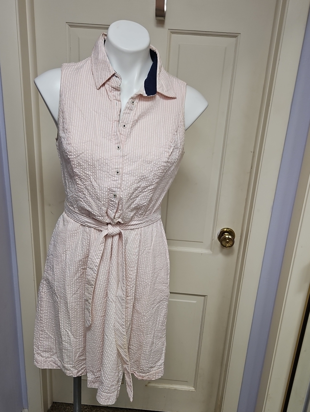 Cynthia Rowely Sleeveless Seersucker Summer Sweet Dress